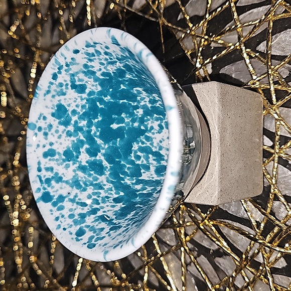 Ceramic Asian Tea | Coffee Cup & Stand | Green Speckled - Picture 3 of 6